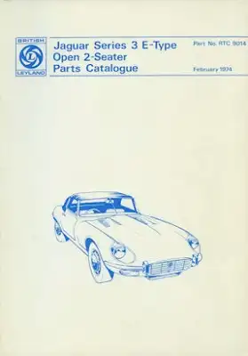 Jaguar E Type Series 3 Ersatzteilliste 1974