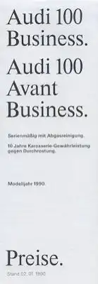 Audi 100 C 3 Business Preisliste 2.1.1990