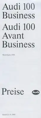 Audi 100 C 3 Business Preisliste 22.1.1990