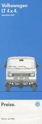 VW LT 4x4 Preisliste 7.1990