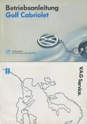 VW Golf 1 Cabriolet Bedienungsanleitung 8.1991