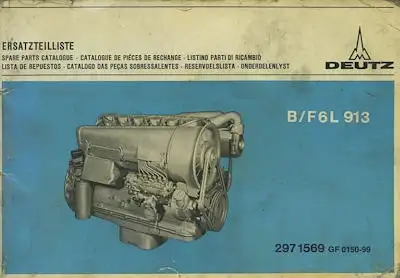 Deutz Motor B/F6L 913 Ersatzteilliste 3.1975