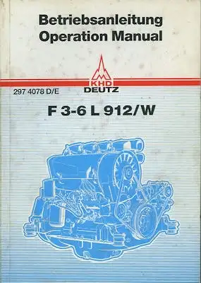 Deutz Motor F3-6L 912/W Bedienungsanleitung 1985