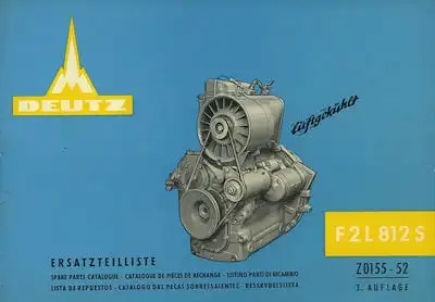 Deutz Motor F2L 812S Ersatzteilliste 4.1967
