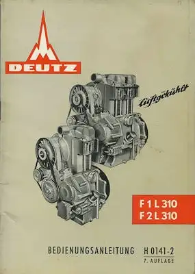 Deutz Motor F1L F2L 310 Bedienungsanleitung 5.1965