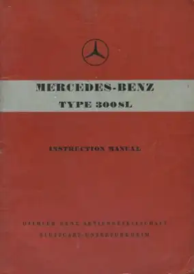 Mercedes-Benz 300 SL Bedienungsanleitung 11.1955 e