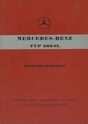 Mercedes-Benz 300 SL Bedienungsanleitung 3.1956