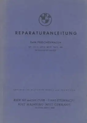 BMW 501 502 / 503 507 Reparaturanleitung 1950/70er Jahre Reprint