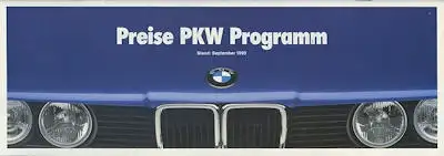 BMW Preisliste 9.1990