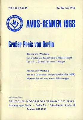 Programm AVUS 29./30.6.1968