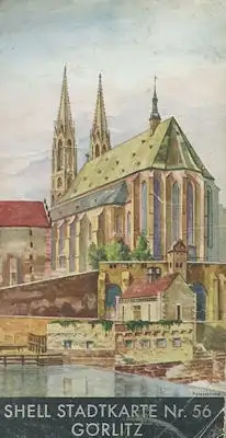Shell Stadtkarte Nr. 56 Görlitz 1930er Jahre