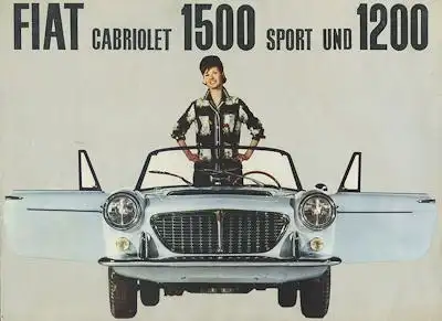 Fiat 1200 + 1500 Sport Cabriolet Prospekt ca. 1961