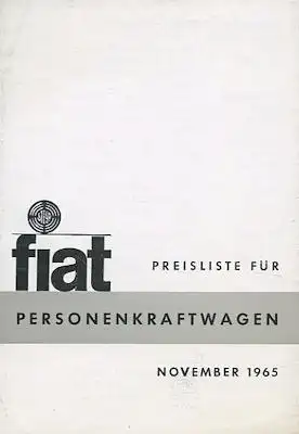 Steyr Fiat Preisliste 11.1965