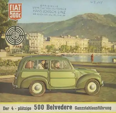 Steyr Fiat 500 C Prospekt 1950er Jahre