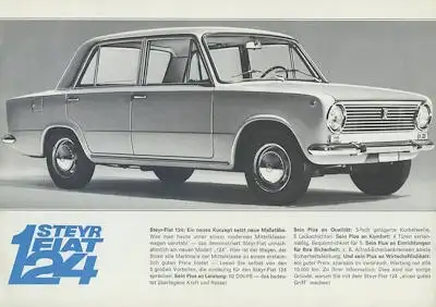 Steyr Fiat 124 Prospekt ca. 1966