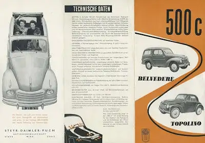 Steyr Fiat 500 C Prospekt 1950er Jahre