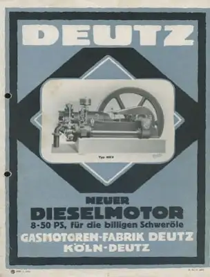 Deutz Diesel Motoren Prospekt 1.1920