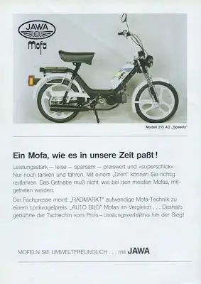 Jawa Mofa Typ 215 A 2 Prospekt ca. 1990