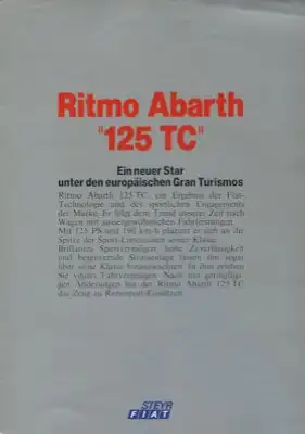 Steyr Fiat Ritmo Abarth 125 TC Prospekt 2.1982