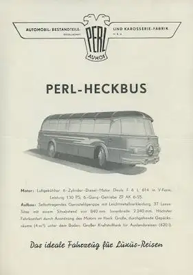 Perl Heckbus Prospekt 1950er Jahre