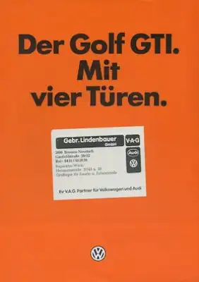 VW Golf 1 GTI Prospekt 12.1981