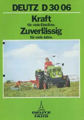 Deutz 3006 Schlepper Prospekt 5.1976