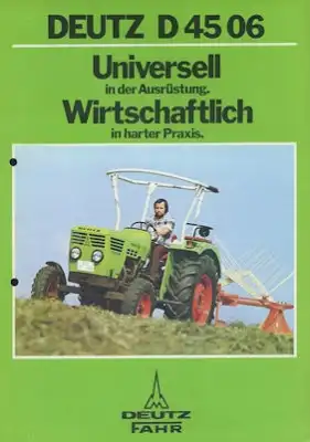 Deutz D 4506 Schlepper Prospekt 5.1975