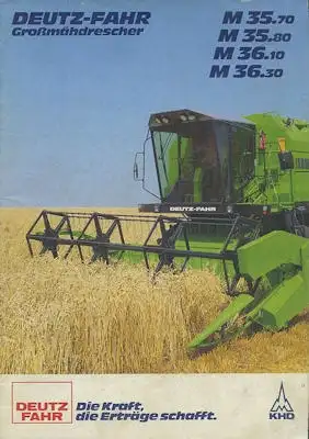 Deutz-Fahr M 35.70-36.30 Großmähdrescher Prospekt 1980er Jahre