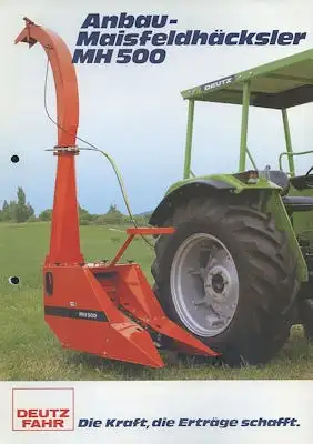 Deutz-Fahr MH 500 Anbau-Maifeldhäcksler Prospekt 1980er Jahre