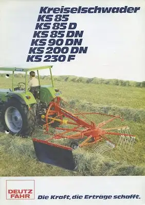Deutz-Fahr Kreiselschwader KS 85-230F Prospekt 1980er Jahre