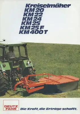 Deutz-Fahr Kreiselmäher KM 20-KM 400T Prospekt 1980er Jahre