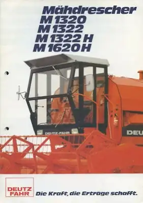 Deutz-Fahr M 1320-1620H Mähdrescher Prospekt 1980er Jahre