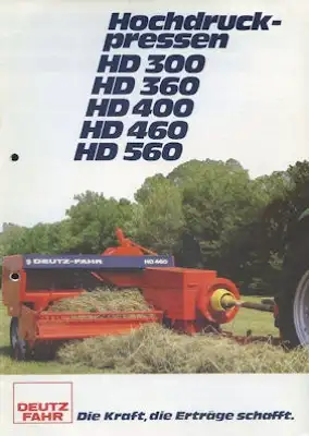 Deutz-Fahr HD 300-560 Hochdruckpressen Prospekt 1980er Jahre