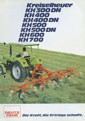 Deutz-Fahr Kreiselheuer KH 300 DN-KH 700 Prospekt 1980er Jahre