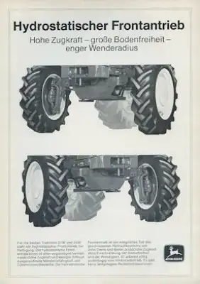 John Deere hydrostatischer Frontantrieb Prospekt 2.1978