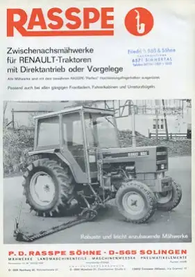 Rasspe Mähwerk für Renault Prospekt 1975