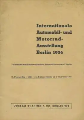 Int. Automobil u. Motorrad Ausstellung Berlin Brochüre 1936