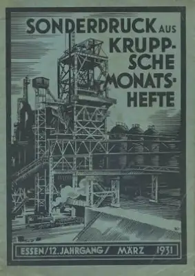 Kruppsche Monatshefte März 1931 Sonderdruck