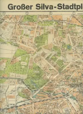 Silva Verlag Berlin Großer Stadtplan von Berlin 1930er Jahre