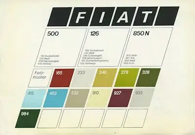 Fiat 500 126 850 N Farben ca. 1973