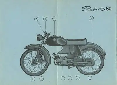 Horex Moped Rebell 50 Bedienungsanleitung ca. 1956