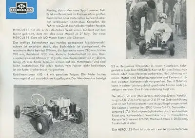 Hercules Kart K 2 Prospekt ca. 1964