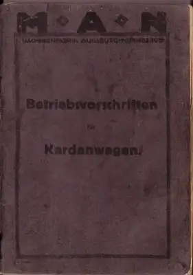 MAN Kardanwagen Bedienungsanleitung 1925