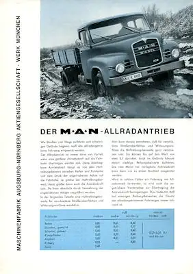 MAN Allradantrieb Prospekt 1960er Jahre