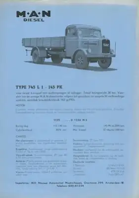MAN 745 L1 Prospekt ca. 1958