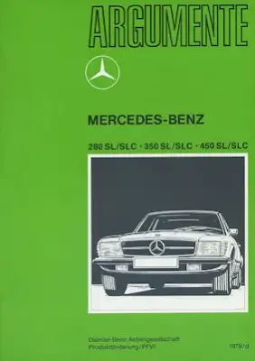 Mercedes-Benz 280 350 450 SL/SLC Argumente 1979