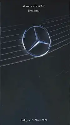 Mercedes-Benz SL Preisliste 3.1989