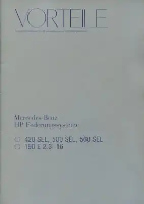 Mercedes-Benz S-Klasse / 190 Zubehör Prospekt 8.1986