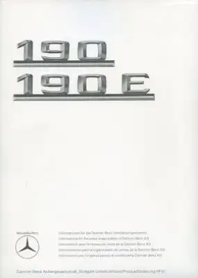 Mercedes-Benz 190 Vorteile 11.1982