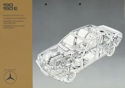 Mercedes-Benz 190 Baugruppen-Anordnung Prospekt ca. 1984